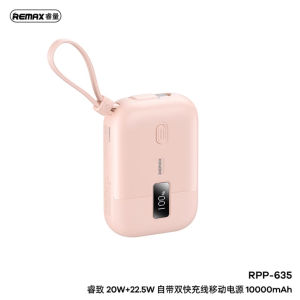 Remax 10000mAh Built-in Cable Powerbank  Fast Charge for Phone RPP-635