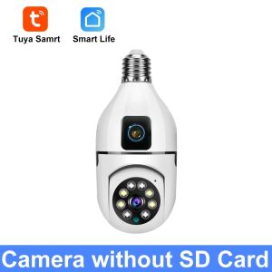 Tuya Smart Life 4K PTZ 5G WiFi Dual Dual Screen E27 Bulb Camera Security Video Surveillance Camera AI Human Auto Tracking