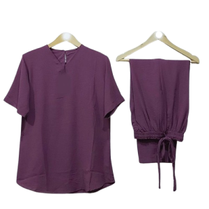 Qilla Allshop setelan wanita kekinian / setelan wanita crinkle terbaru / setelan wanita lengan pendek