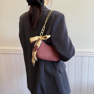 Gold Chain Armpit Bag for Women Top Handle Bag PU Leather Crossbody Bag Autumn Winter Shoulder Bag Underarm Bag Work Bag