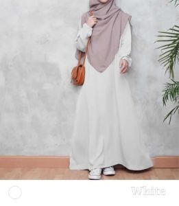 GAMIS ABAYA DENGAN DESIGN SIMPEL LENGAN DENGAN AKSEN DIUJUNG KARET