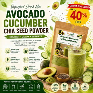 Avocado Chia Seed Smoothie Powder with Cucumber | Energy Booster & Weight Control Drink