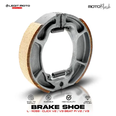 LEGITMOTO REAR BRAKE SHOE SET FOR CLICK V2/V3 BEAT FI V2/V3 MIO I125 MIO SPORTY AEROX V1 XRM WAVE MOTORCYCLE