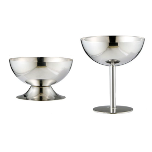 Grade Stainless Steel Bowls with Foot High and Low Dessert Cups Metal Ice Cream Glasses for Parties and Home Use