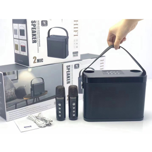 YS-219-209 Portable Wireless Speaker equipped with 2 wireless mini microphones for outdoor family gatherings