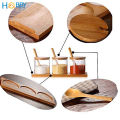 Bộ 3 hũ thủy tinh nắp gỗ đựng gia vị có nắp muỗng Hobby Home Decor VTD. 
