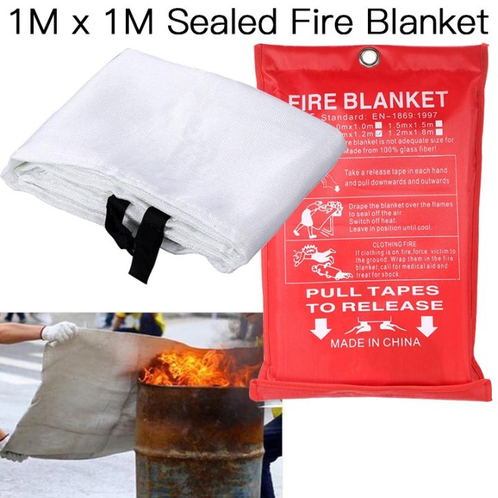 ZK40 1M x 1M Sealed Fire Blanket Home Safety Fighting Fire ...
