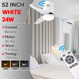 Ceiling Fan 36“/46"/52" Tri-Color LED Light Ceiling Light 3-YEAR-WARRANTY 【1 Day Ship】