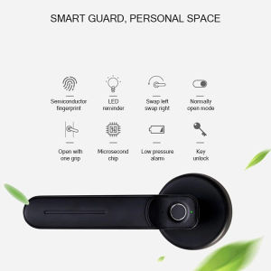 Smart Home Keyless Entry Safely Biometric Fingerprint Electric Handle Door Lock