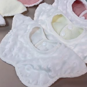 360 Degree Rotation Burp Cloth Solid Color Baby Flower Shape Feeding Bib Pure Cotton Saliva Towel Breathable Waterproof