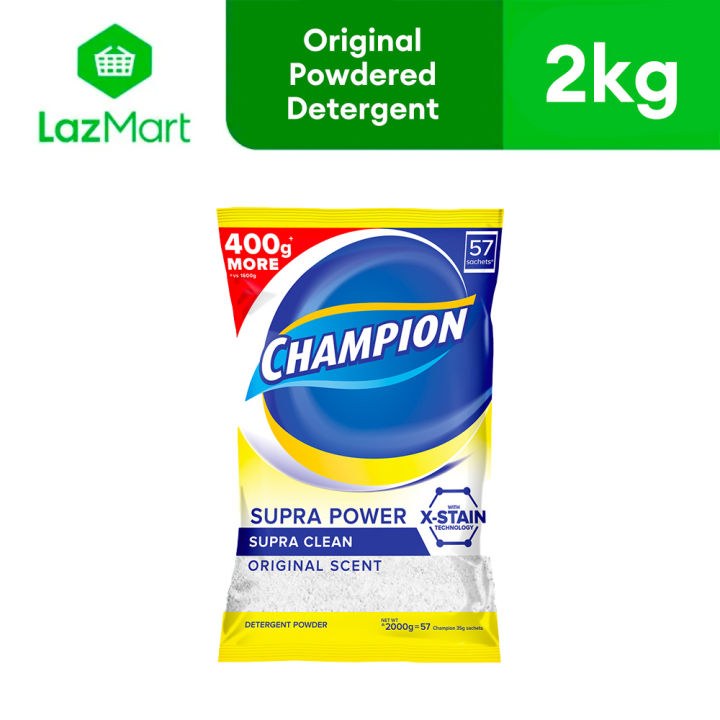 Champion Laundry Powder Detergent Original Supra Clean 2kg | Lazada Philippines