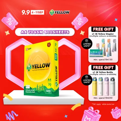 IK Yellow 500s 70gsm A4 paper 1 Ream (500 sheets/ream)