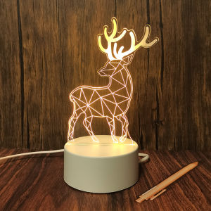 Acrylic 3D Night Light Three-color Touch Night Light Desktop Decoration Gift Night Light