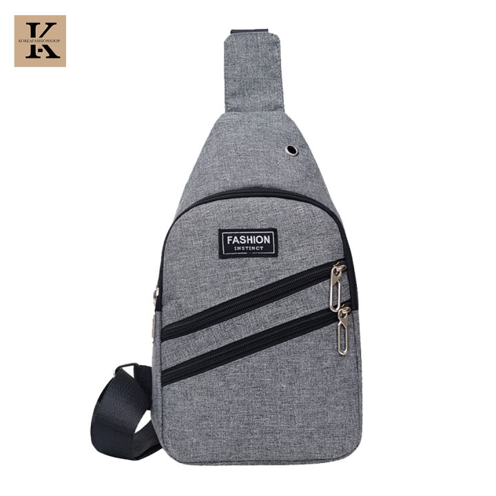 koreafashionshop(KR1211) กระเป๋าคาดอกผู้ชายแฟชั่นสุดเท่ คาดอก-คาดเอว