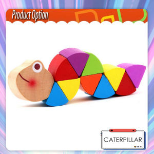 [iRojak] Colorful Wooden Worm Flexible Twisting Caterpillar Montessori Toy 木制扭扭虫 Mainan Ulat Kayu - BT83