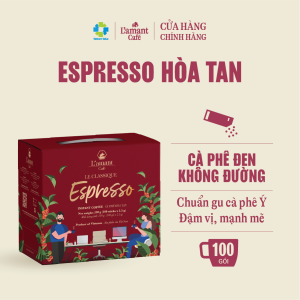 Cà Phê Hòa Tan L’amant Espresso – Không Đường Đậm Vị Tiện Lợi Đúng Gu – Hộp 100 gói x 2.5g
