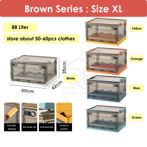 Portable Transparent Storage Box Foldable Storage Cabinet Multipurpose Storage Cabinet Storage Organizers折疊收納箱