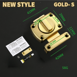 Free Nail Universal Twist Lock Anti-theft Door buckle，Zinc Alloy Security Thicken Cast Barrel Bolt Slide Latch Bathroom Door