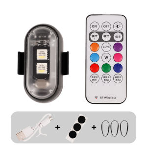 RGB Motorcycle LED Signal Light Universal Mini with Controller Strobe Light 7-Color Indicator Light Safety Signal Light