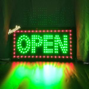 ป้ายไฟสำเร็จรูป รุ่น OPEN-สีเขียว ป้ายไฟLED ตกแต่งร้านค้า (ขนาด48X25X2ซม.) มีบริการรับทำป้ายไฟ LED