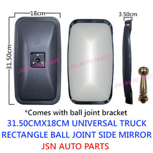 31.50CMX18CM UNIVERSAL TYPE TRUCK RECTANGLE BALL JOINT CONVEX SIDE MIRROR CERMIN SISI CEMBUNG 凸面后视镜 1653A