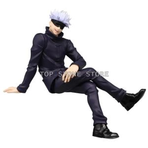 14cm Jujutsu Kaisen Gojo Satoru Action Figure Noodle Stopper PVC Sitting Posture Doll Reverse Curse Technique Anime Model Toys