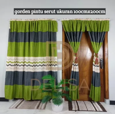 Gorden Pintu Serut / Hordeng Jendela Seru Motif Ukuran 100x200cm