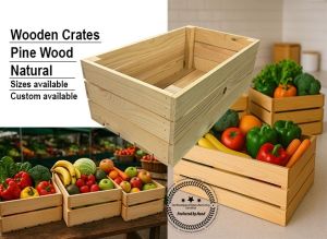 Pine Wood Crate Small to Medium Size & Custom Sizing