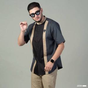 Baju koko terbaru motif rante lengan pendek bordir