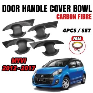 PERODUA MYVI Door Handle Bowl MYVI (2012-2017) Inner Protector Anti Scratch Protection 3D Carbon Fibre