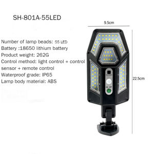 Human Lighting Induction Light Household Waterproof Road Light Solar Cross-border Remote Control Outdoor Solar Garden Light LED