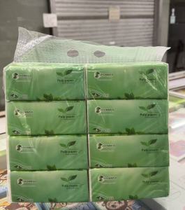 480sheets Organic green tea 8pcs Facial Tissue Paper towel 10 packs 1 bundle pulp tissue