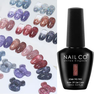 NAILCO 15ml Glitter Hema TPO-Free Gel Nail Polish Nail Art Semi Permanent UV Manicure lakiery hybrydowe Varnish Nail Supplies
