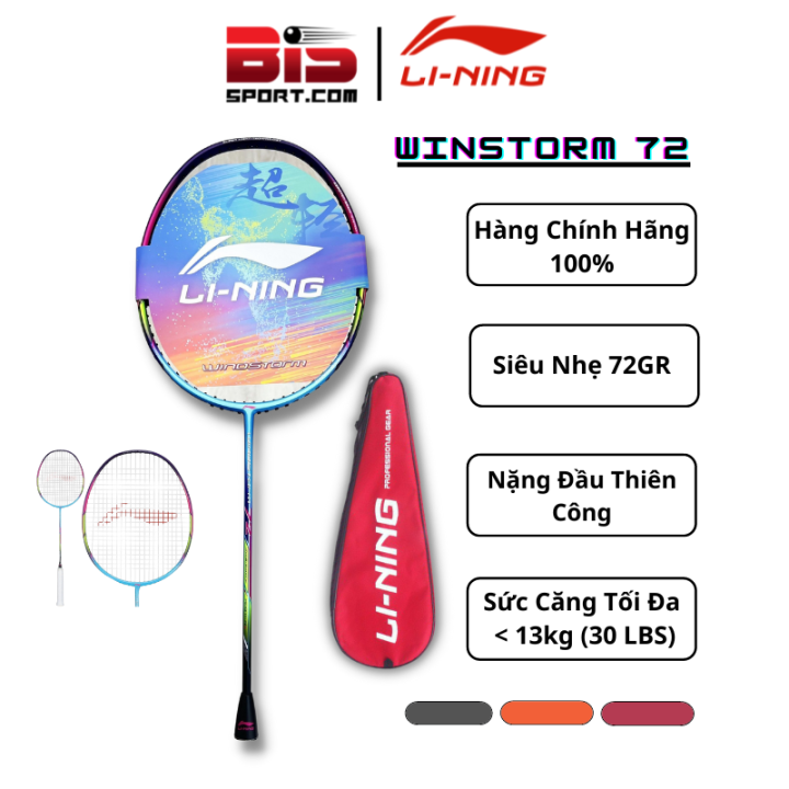 Vợt Cầu Lông Lining Windstorm 72 Tím Hồng Xanh - Chính Hãng - Hơi Chuyên Về Thiên Công , Thích Đập Cầu Bất Ngờ