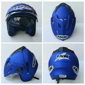 HELM INK DOUBLE VISOR  MERK BMT  EMBOSS SNI PAKING KARDUS  free buble cepat BISA COD