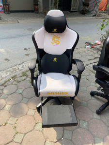 Ghế chơi game Dragon F1 Ghế gaming ghế xoay văn phòng Ghế Công Thái học - Kê chân xoay nâng hạ ngả Tặng 2 gối cao su non
