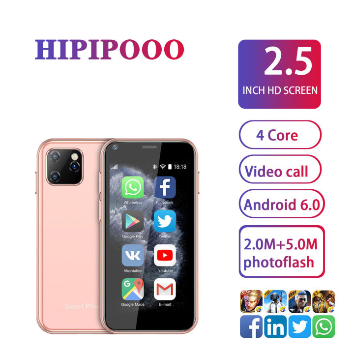 Hipipooo Super Small Mini Smartphone 3G Dual SIM Tiny Mobile Phone 1GB RAM  8G
