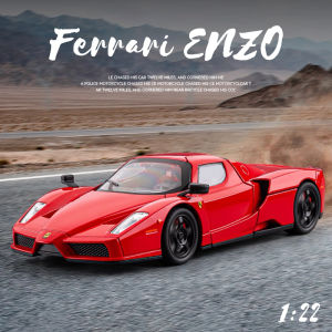 1:22 Scale Ferrari Enzo Alloy Car Model Diecast Car Sound Light Car Lovers Collection Kids Birthday Gift Metal Boys Toys