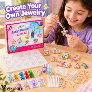 Resin Pendant Mold Kit Luxury Cream Glue Guka Sticker Set Girls DIY Supplies Kids Quicksand Toys
