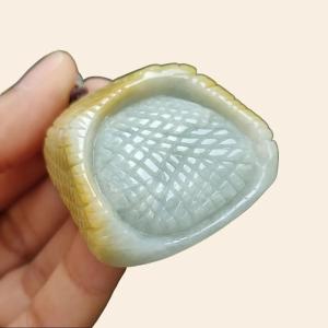 Crafted as Drips of dried millet (lots of rice) on Natural Type A Jadeite Jade as Pendant certificate weighs 48.4 grams measurement 46 * 40 * 15.8 mm (pendant 337)