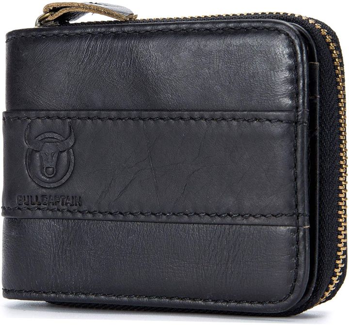 thumbnail image 2 of Marshal RFID Blocking Genuine Leather Zip-Around Wallet – Bifold With ID Window 2 of 4
