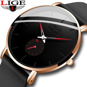 LIGE New Fashion Sport Men Watches Luxury Waterproof Simple Ultra-Thin Watch Men Quartz Clock + Box