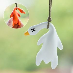 Funny Color Changing Swing Goose Roasted White Roast Duck Car Pendant Swing Duck Car Hanging Ornament For Car Interior well
