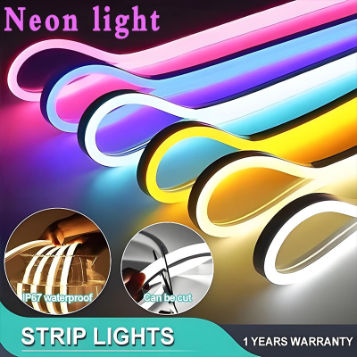 Neon flexible LED strip Light 12V  with adapter 1m 2m 3m 4m 5m for Bar party Easter holiday DIY