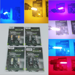 SEPASANG LAMPU LED T10 JELLY 6 MATA ECCO9 UNTUK LAMPU SEIN SENJA PLAT NOMOR MOTOR DAN MOBIL