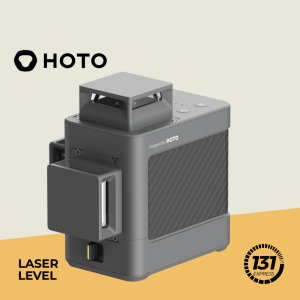 HOTO Laser Level 3x360° Axis - 15m/Side Rechargeable 5200mAh (13hr) IP54 Auto-Correct 3° Remote Control