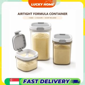 【Lucky Home】 Formula Powder Storage Container with Scoop and Leveller Airtight Dry Food Jar 800ml 1300ml 1800ml