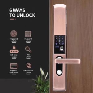 KASIDA Bluetooth smart door lock main door with fingerprint ic card password key smart door knob with lock body electronic door lock smart lock main door digital door lock fingerprint door knob for home office hotel bedroom