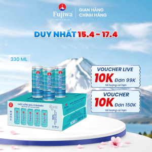 FUJIWA Nước I-on kiềm cao cấp giàu hydrogen- Thùng 24 lon.