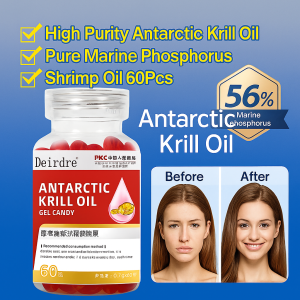 Antarctic Krill Oil Gel Candy 100% Pure Premium Krill Oil Heart Brain Joint Skin Health Immune Supplement Healthier Blood Vessels